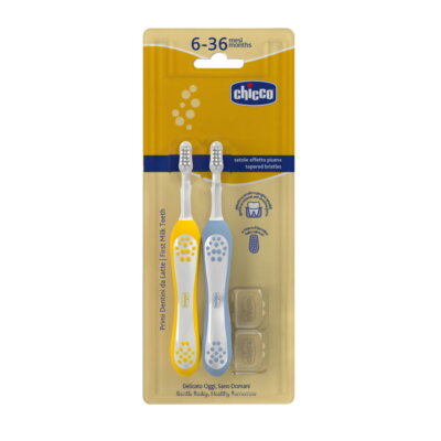 Chicco COMBO TOOTHBRUSHES INDIGO MUSTARD Хүүхдийн сойз 6-36 сар